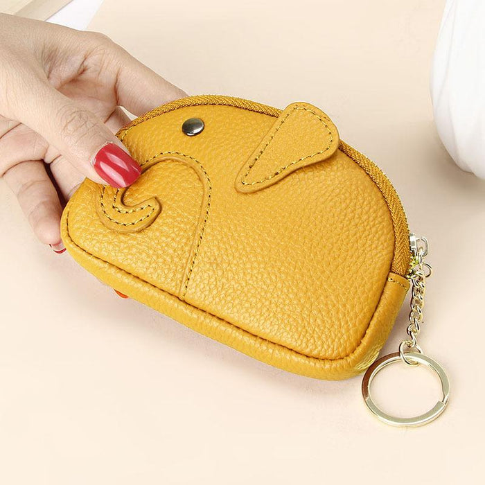 Genuine Leather Cute Elephant Mini Bag Wallet