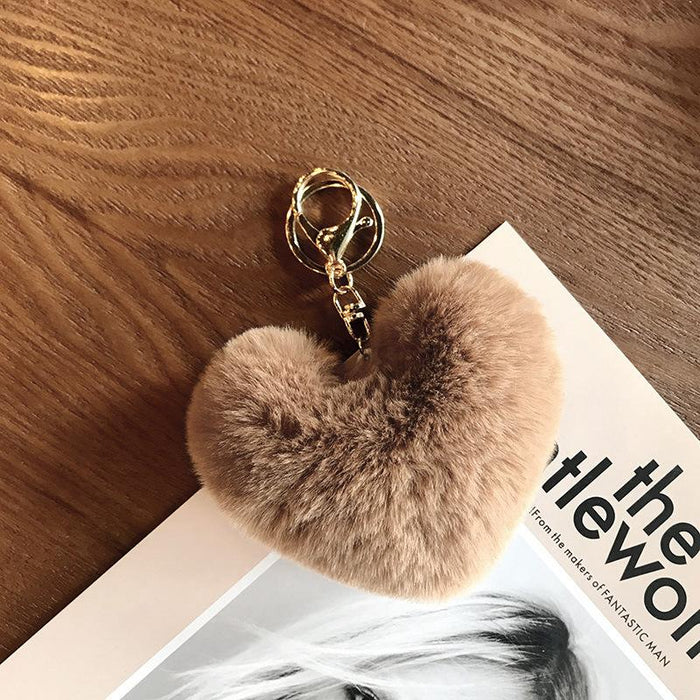 Love Wool Ball Metal Key Chain Car Pendant Women's Bag Pendant