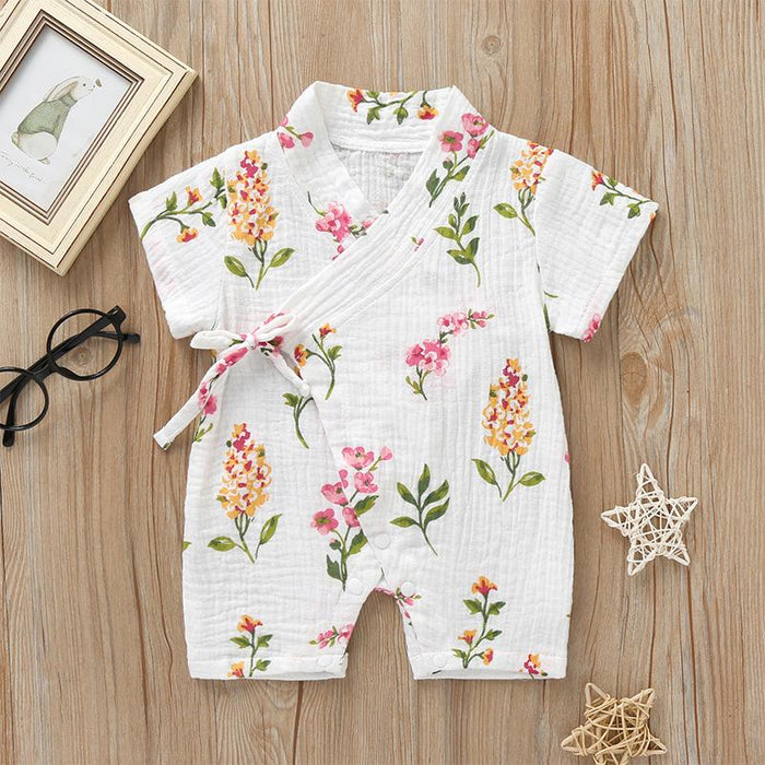 Boys' and Girls' Short Sleeved Soft Printed Romper