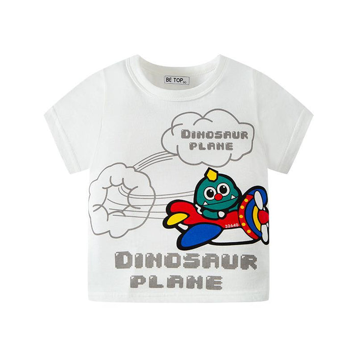Children's short sleeved T-Shirt Medium and small children's cartoon top