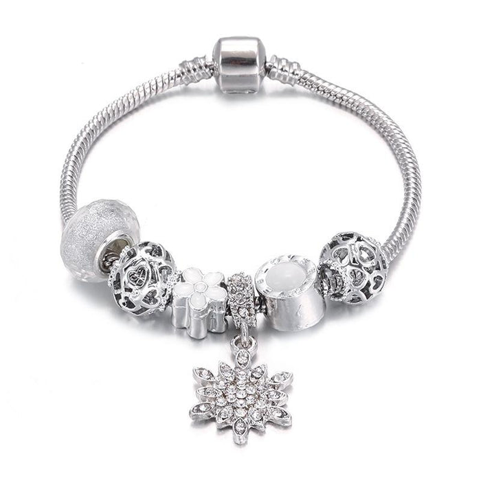 Snowflake pendant glass DIY diamond dripping Bracelet