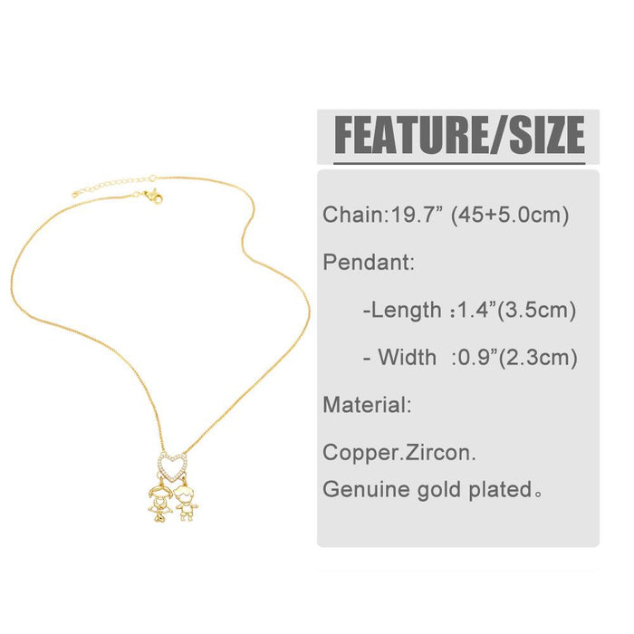 Fashion Color Zircon Love Necklace