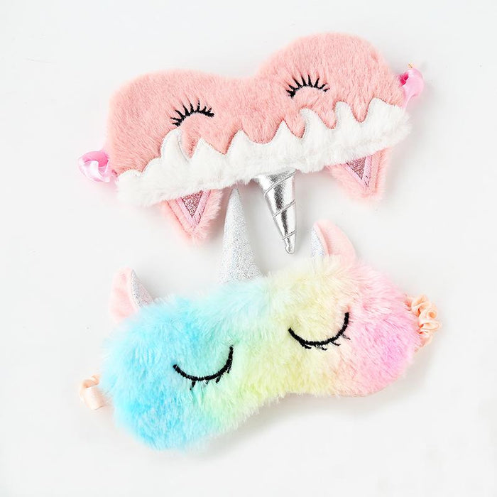Cartoon Pink Gradient Colorful Unicorn Blindfold Eye Mask