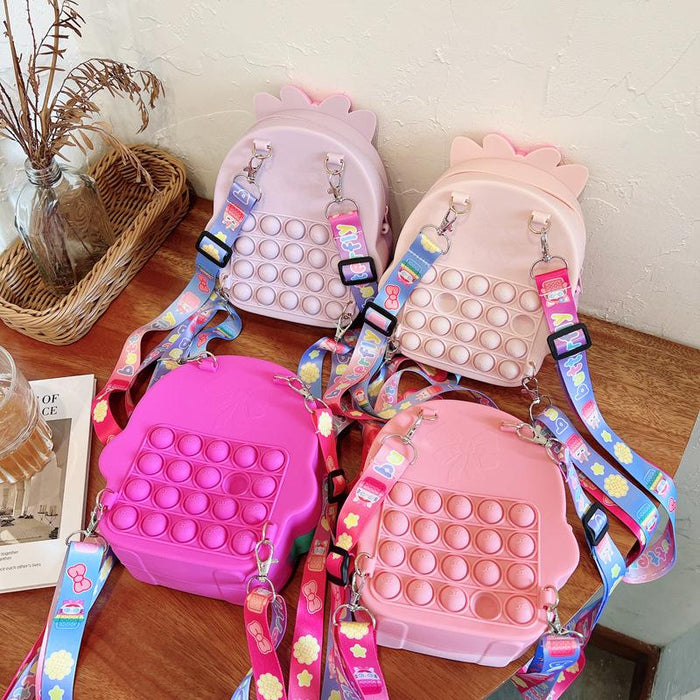Backpack children's school bag shoulder silicone toys