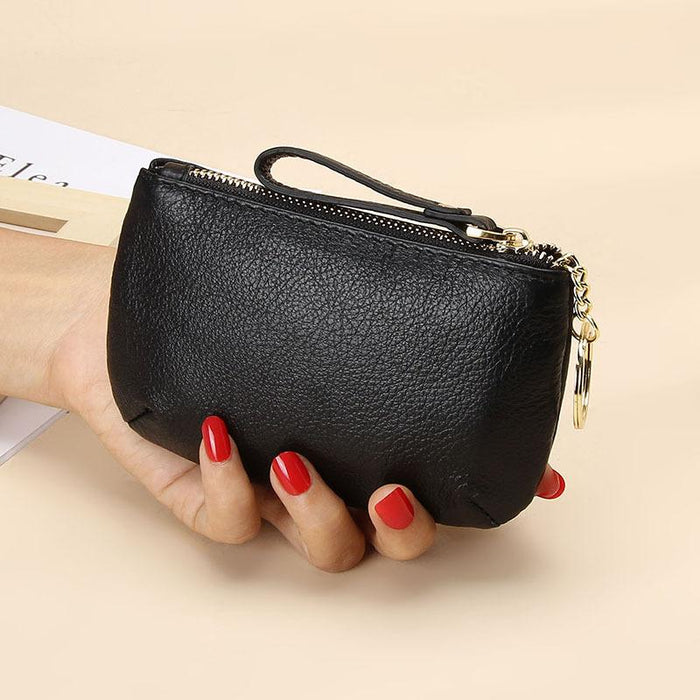 Genuine Leather Zipper Mini Wallet Women's Coin Bag