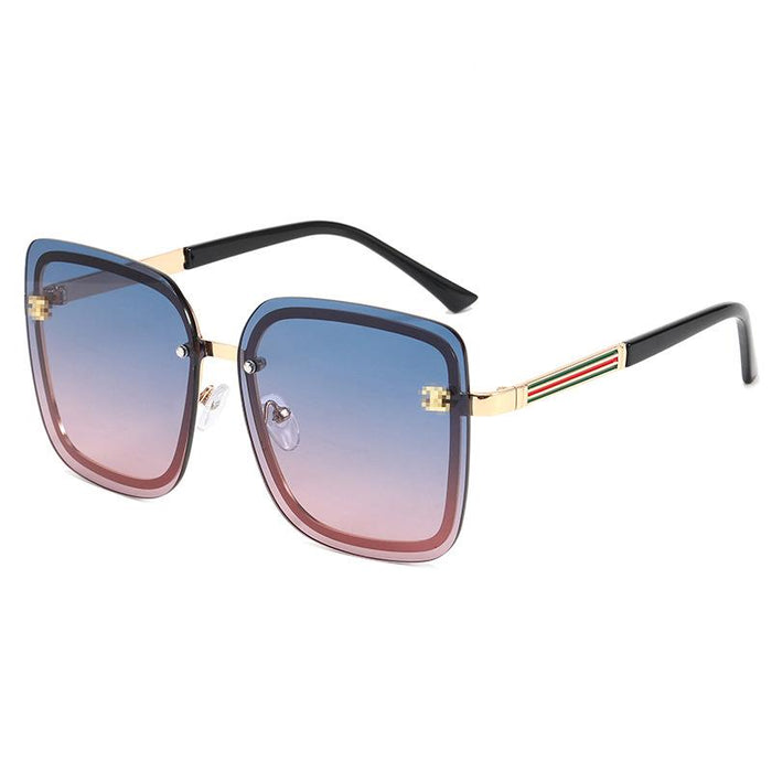 Large frame frameless UV proof Sunglasses