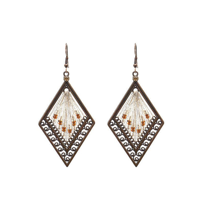 Vintage Fashion Drop Shaped Hand Woven Earrings