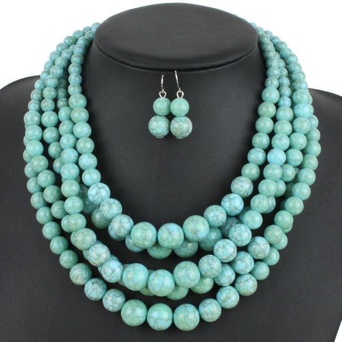 Women's Jewelry Exaggerated Popular Crack Bead Multi-layer Necklace