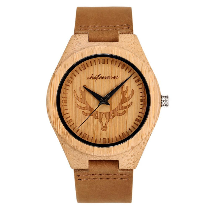 New Simple Fashionable Bamboo Wood Neutral Wood Quartz Watch