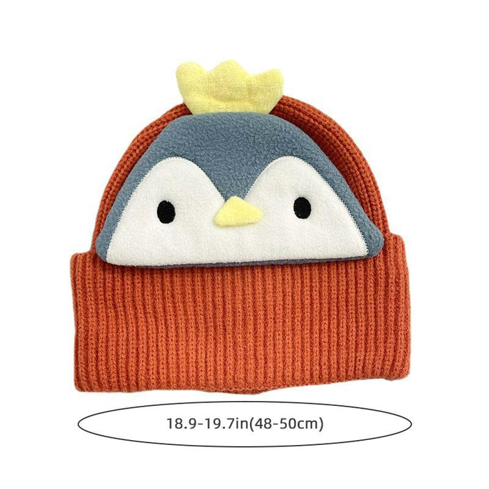 Cartoon Animal Face Kids Winter Warm Crochet Beanie