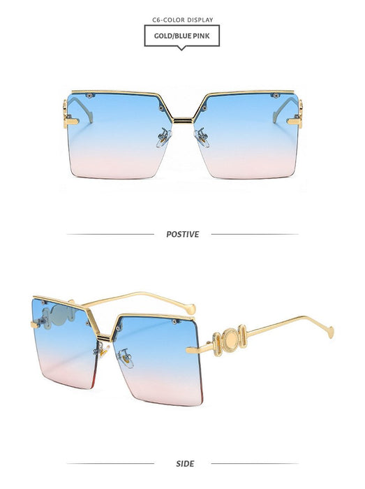 Sunglasses half frame metal gradient Sunglasses