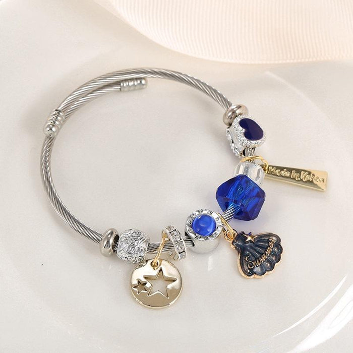 DIY Shell Titanium Stainless Steel Bracelet