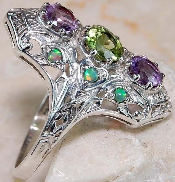 Luxury Gorgeous Women Jewelry Imitation Green Rings