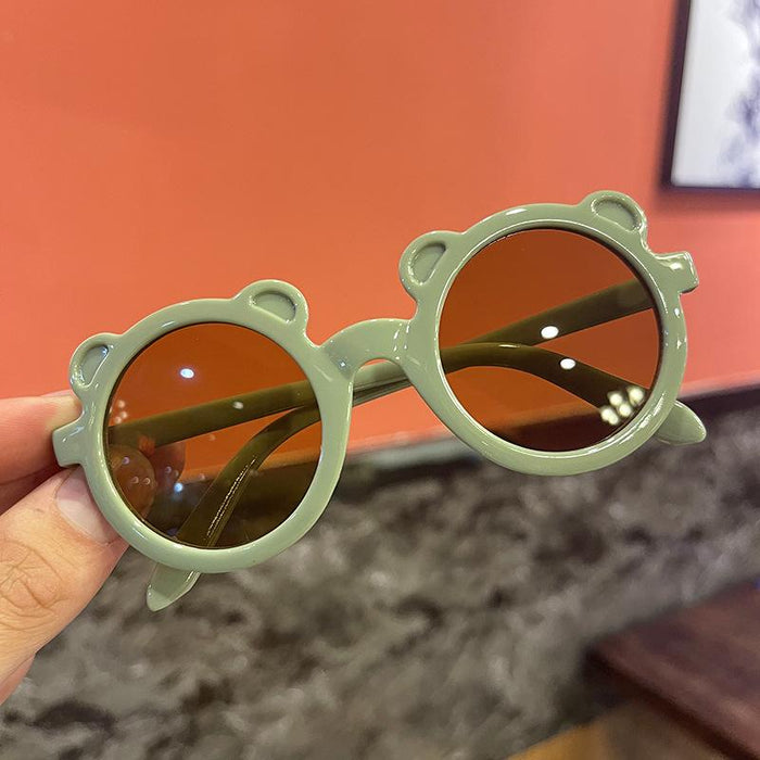 Children's round frame bear sunglasses and sunglasses