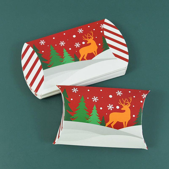 50Pcs Christmas Pillow Shape Candy Box