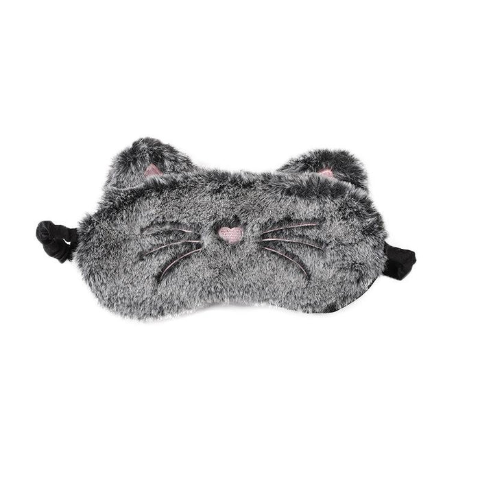 Plush Black Cat Cute Cartoon Rabbit Shade Blindfold Eye Mask