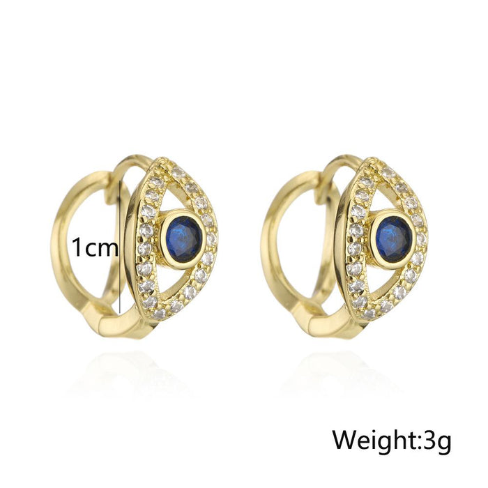 New Fashion Versatile Zircon Devil's Eye Earrings