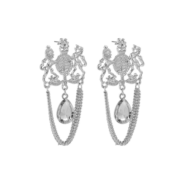 Court Style Water Drop Glass Earrings