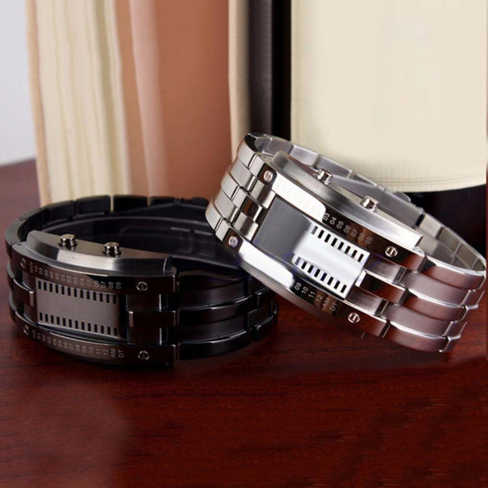Creative Digital Watch Full Steel Binary Wrist Watch Women LED Electronic Sport Watches