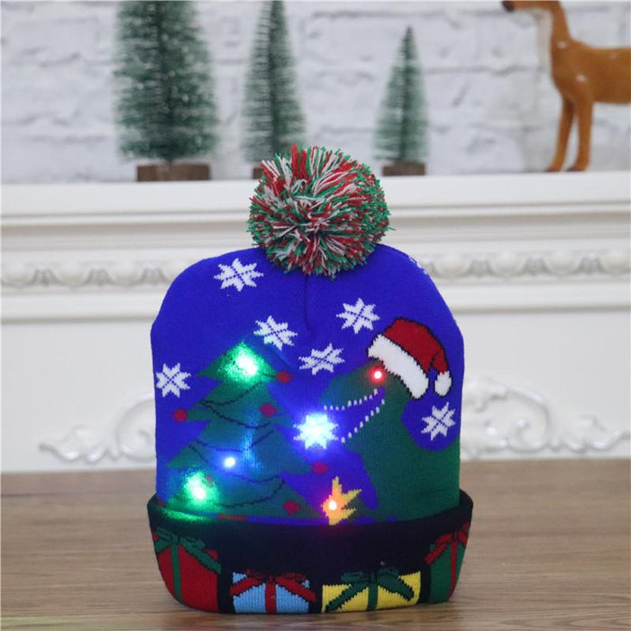 Christmas Decorations Adult Children's Luminous Knitted Hat