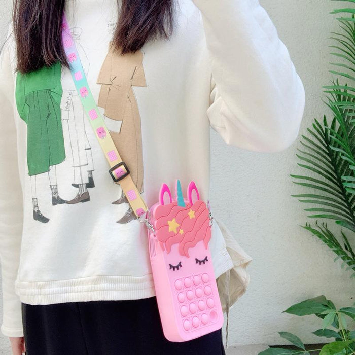 Silicone children's unzipping coin purse press toy