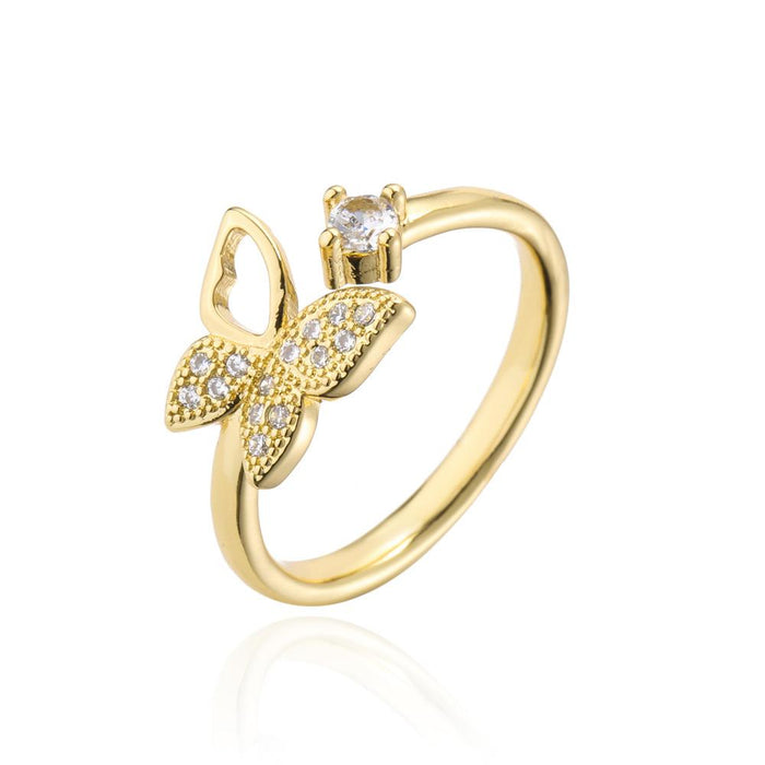 Fashion Simple Gold Color Butterfly Geometric Open Ring