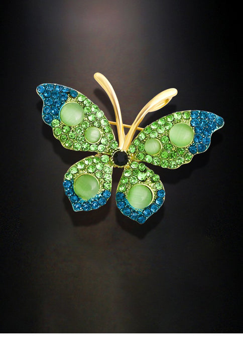 New Creative Rhinestone Butterfly Brooch Female Pin