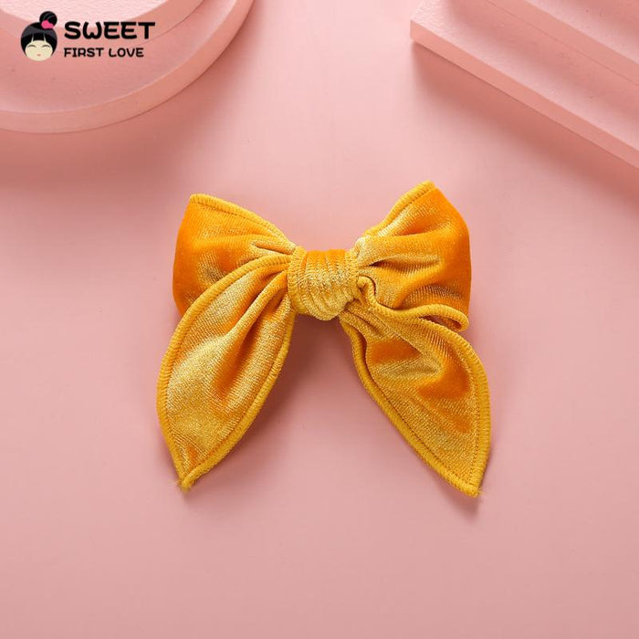 Velvet Bow Dovetail Hairpin Horsetail Clip