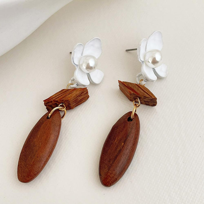 Vintage Pearl Flower Earrings Women's Fashion Jewelry