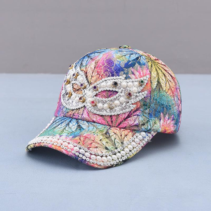 Summer Women's Maple Leaf Lace Handmade Beads Baseball Cap