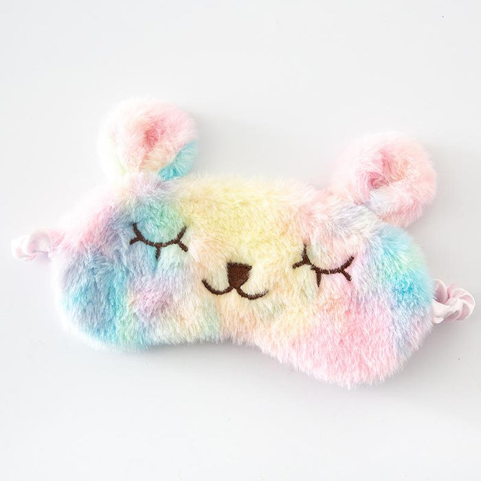 Cartoon Colorful Rabbit Cat Sleep Shading Plush Blindfold
