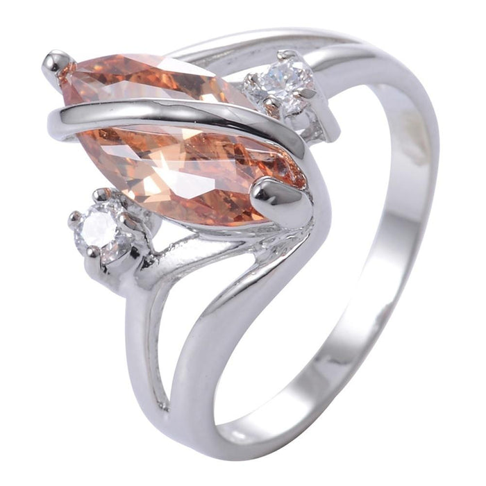 Gorgeous Women Jewelry Champagne  Zircon Bridal Rings