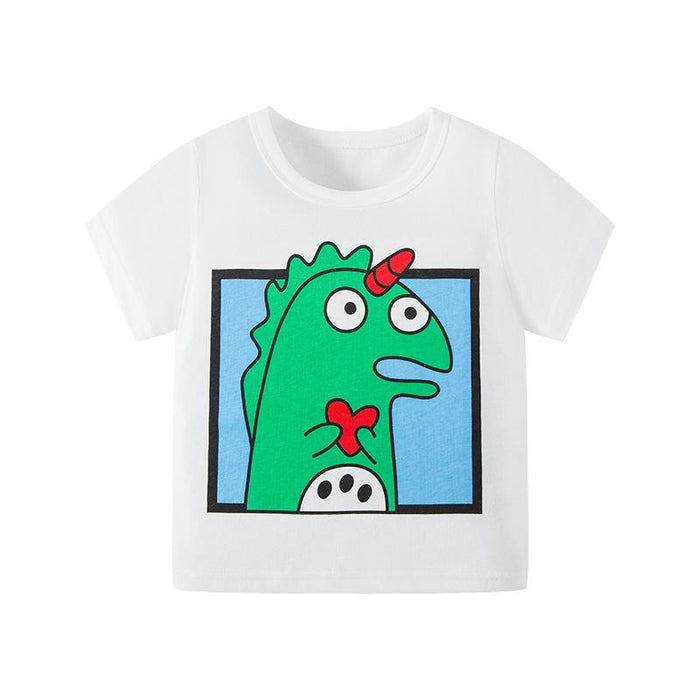 Monster cartoon Korean children's wear children's Short Sleeve T-Shirt