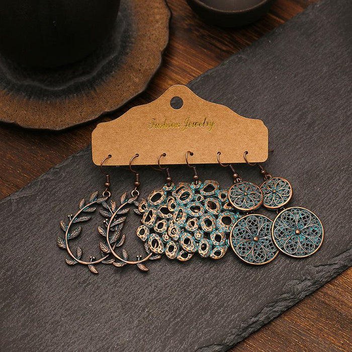 3 pairs/set Earrings Bohemian Style Jewelry X0X36212