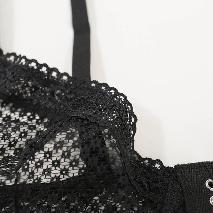 Women's Sexy Mesh Lingerie Front Closure Underwear Set