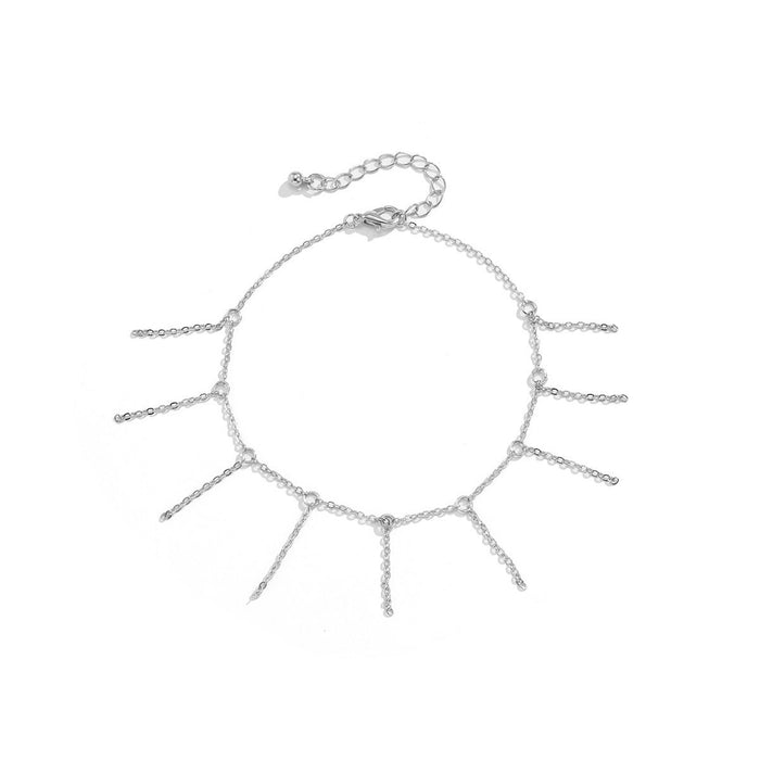 Simple Tassel Ring Hollow Single Foot Chain