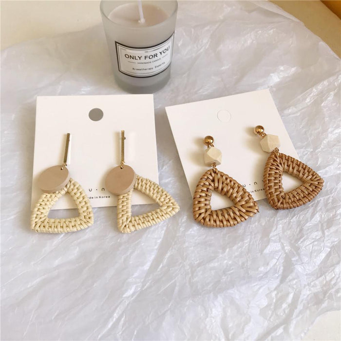 Bohemian Long Handmade Rattan Tassel Earrings