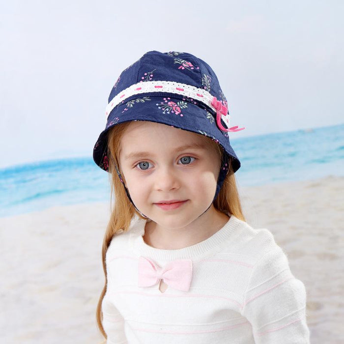 Cherry Bow Tie Children's Beach Sun Shading Fisherman Hat