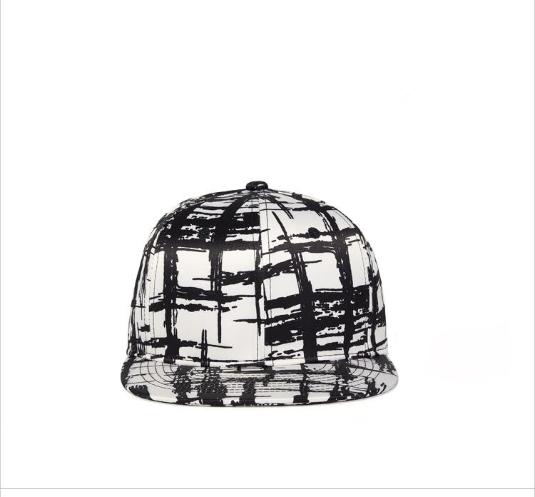 New Black and White Lattice HD Printed Baseball Cap