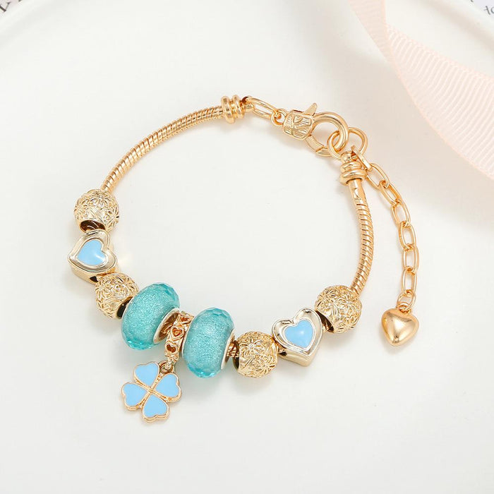 Love beads colorful clover Pendant Bracelet