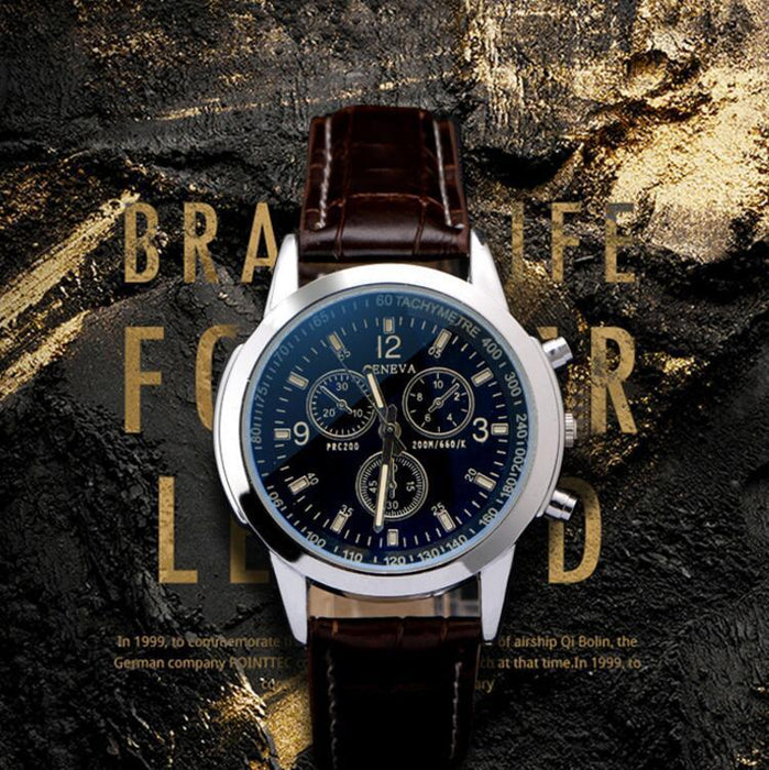 Men's Quartz Watch Classic Saati Leather Watches Sports Out Door Wristwatch