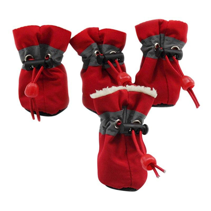 4pcs/set waterproof winter pet dog shoes non-slip rain and snow boots shoes