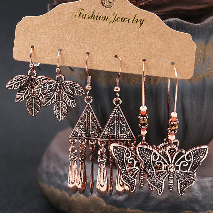 3 pairs/set Earrings Bohemian Style Jewelry X0X36194
