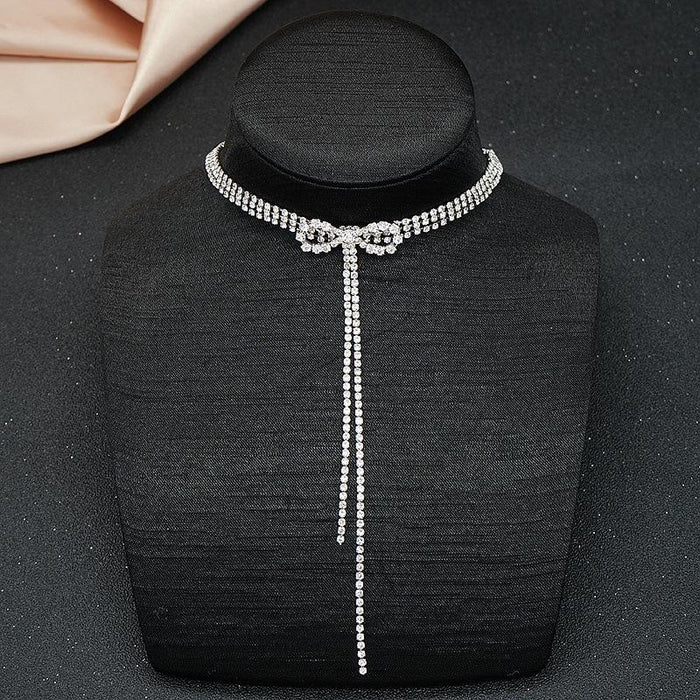 New Women's Jewelry Bow Tassel Fashion Necklace