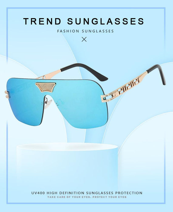 Metal integrated sheet chain frameless avant-garde Sunglasses