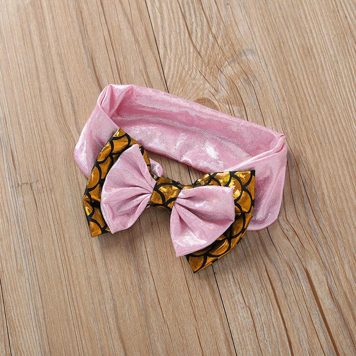 Girls Lovely Mermaid Suspender One-piece Swimsuit Set