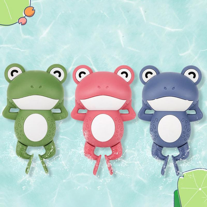 Children's bath toy cartoon fluttering clockwork frog