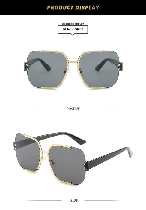 Metal half frame personalized Sunglasses ocean piece