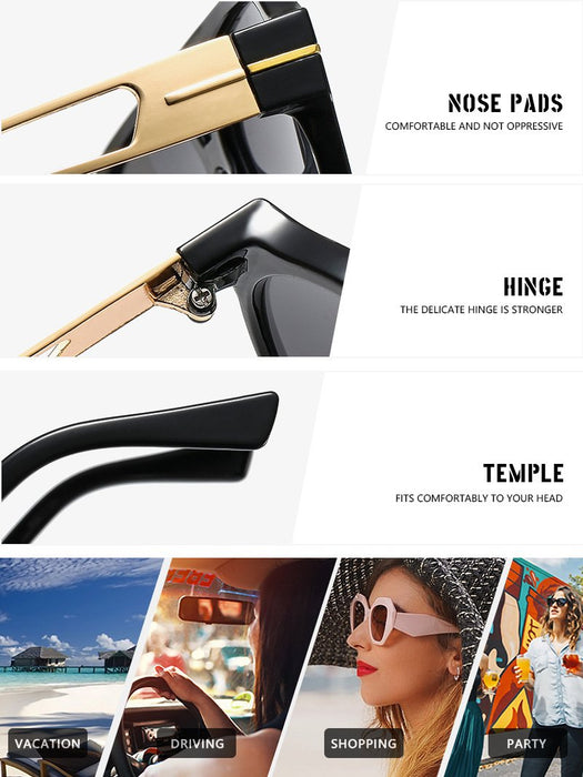 Light luxury double beam large frame toad Sunglasses