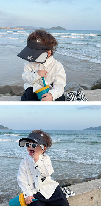 Summer Cute Cat Ears Children‘s Wide Brim Sun Hat